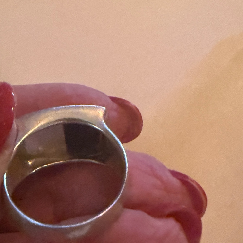 .925 Black Onyx & Mop Rectangular Ring - image 5